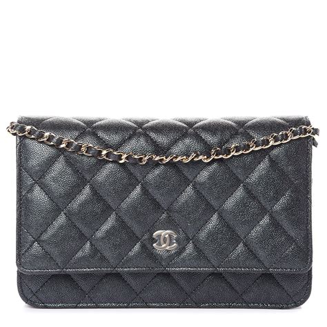 chanel iridescent caviar quilted wallet on chain woc black|Wallets on Chain .